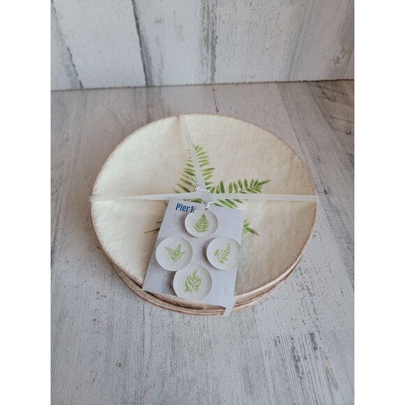 Pier 1 Imports Leaf print set for salad plate floral - Picture 1 of 5